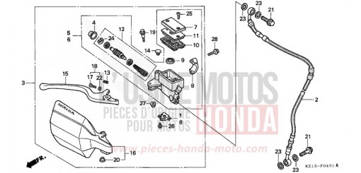 MAITRE-CYLINDRE FREIN AV. (RP/RR) XR250RP de 1993